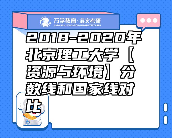 2018-2020年北京理工大學(xué)【資源與環(huán)境】分?jǐn)?shù)線和國家線對比