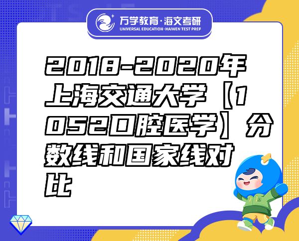 2018-2020年上海交通大學(xué)【1052口腔醫(yī)學(xué)】分?jǐn)?shù)線和國家線對比