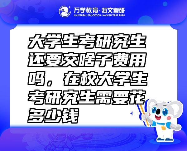 大學(xué)生考研究生還要交啥子費(fèi)用嗎，在校大學(xué)生考研究生需要花多少錢