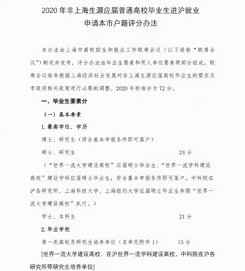 北上廣落戶難?研究生可直接申請!